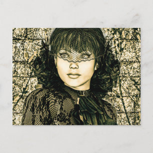 Vintage Dame Briefkaart