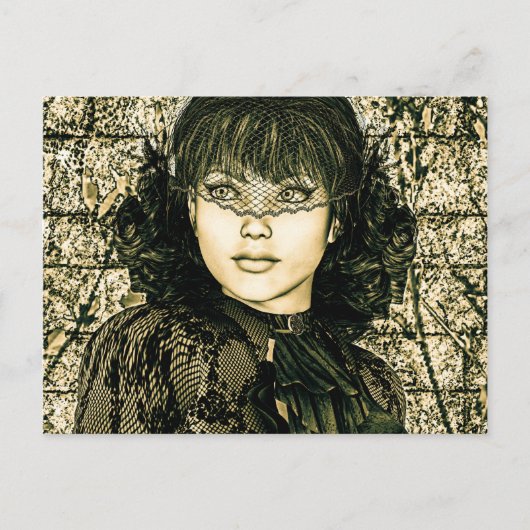 Vintage Dame Briefkaart (Voorkant)