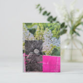 Vintage Dame in Bloemen Collage Briefkaart (Staand voorkant)