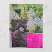 Vintage Dame in Bloemen Collage Briefkaart (Voorkant)