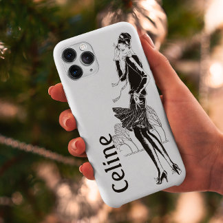 Vintage Dame in Zwart en Wit iPhone 16 Hoesje
