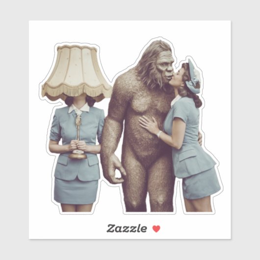 Vintage Dame Kust Sasquatch Sticker (Vel)