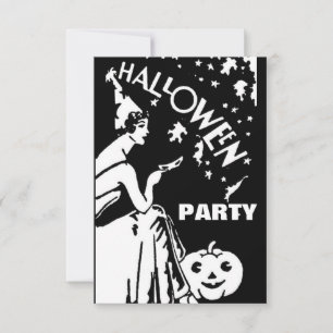 Vintage dame met masker Halloween Kaart
