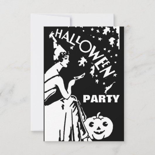 Vintage dame met masker Halloween Kaart (Voorkant)