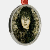Vintage Dame Metalen Ornament (Rechts)