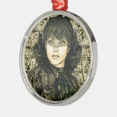 Vintage Dame Metalen Ornament (Links)
