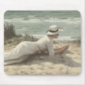 Vintage Dame op het Strand Muismat (Voorkant)