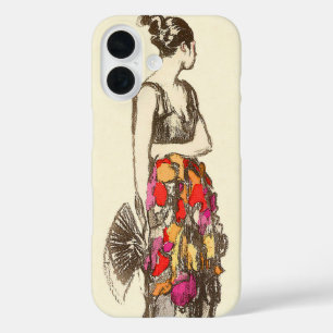 Vintage dame van mode in een lentejurk iPhone 16 hoesje