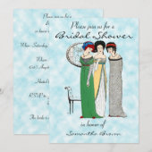 Vintage Dames Bruiloftsfeest Uitnodiging (Voorkant / Achterkant)
