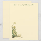 Vintage Dames Die Vlinders Jagen Briefpapier  (Voorkant / Achterkant)