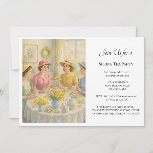 Vintage Dames Lentetentoonstelling Kaart (Voorkant)
