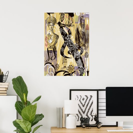 Vintage Dames Poster (Thuiskantoor)
