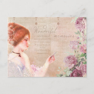 Vintage Dames Prachtige Herinneringen Ephemera Pre Briefkaart