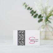 vintage; damesmonogram visitekaartje (Staand voorkant)