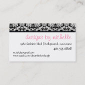 vintage; damesmonogram visitekaartje (Achterkant)