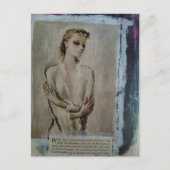 Vintage Damesportret Mixed Media Collage Briefkaart (Voorkant)