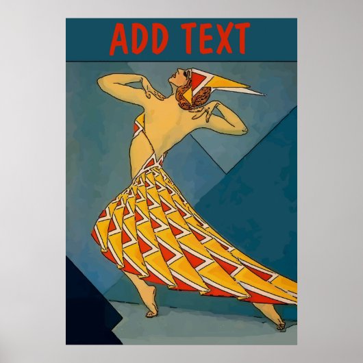 Vintage Dancer, add, edit text Poster (Voorkant)