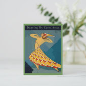 Vintage Dancer Briefkaart (Staand voorkant)