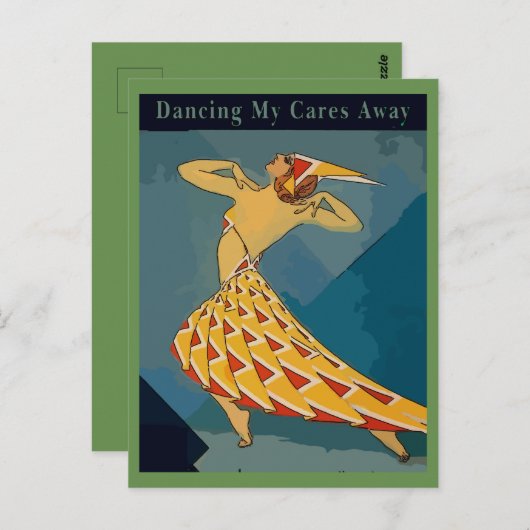 Vintage Dancer Briefkaart (Voorkant / Achterkant)