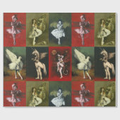 Vintage Dancing Imps Wrapping Paper Cadeaupapier (Vlak)