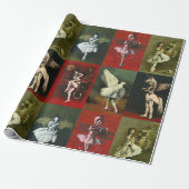 Vintage Dancing Imps Wrapping Paper Cadeaupapier (Uitgerold)
