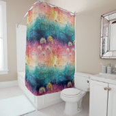 Vintage Dandelion Abstract Pattern (1) Douchegordijn (In situ)