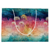 Vintage Dandelion Abstract Pattern (1) Groot Cadeauzakje (Achterkant)