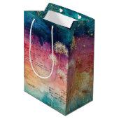 Vintage Dandelion Abstract Pattern (1) Medium Cadeauzakje (Achterkant Gekanteld)