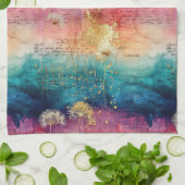 Vintage Dandelion Abstract Pattern (1) Theedoek (Gevouwen)