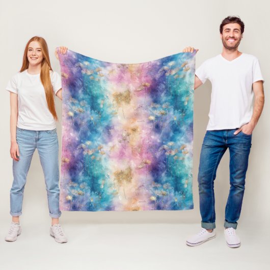 Vintage Dandelion Abstract Pattern (2) Fleece Deken (In situ)