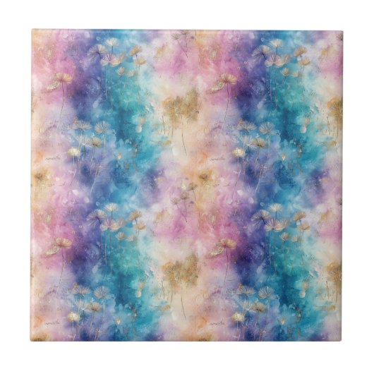 Vintage Dandelion Abstract Pattern (2) Tegeltje (Voorkant)