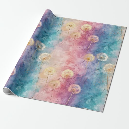 Vintage Dandelion Abstract Pattern (3) Cadeaupapier (Uitgerold)