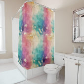 Vintage Dandelion Abstract Pattern (4) Douchegordijn (In situ)