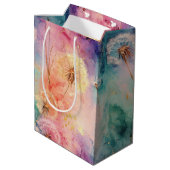 Vintage Dandelion Abstract Pattern (5) Medium Cadeauzakje (Achterkant Gekanteld)