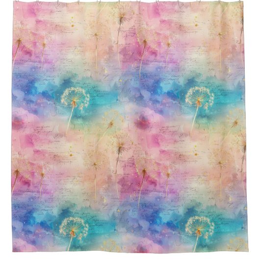 Vintage Dandelion Abstract Pattern (7) Douchegordijn (Voorkant)