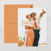 Vintage Dank Je Koppel Briefkaart (Voorkant / Achterkant)