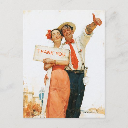 Vintage Dank Je Koppel Briefkaart (Voorkant)