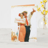 Vintage Dank Je Koppel Kaart (Gele Bloem)