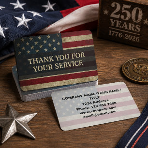 Vintage dank je voor service Amerikaanse ondernemi Visitekaartje