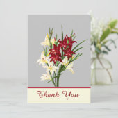 Vintage Dank u het wenskaart van Gladiolus Bedankkaart (Staand voorkant)