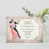 vintage Dansende Couple van Wedding 1920 Kaart (Staand voorkant)