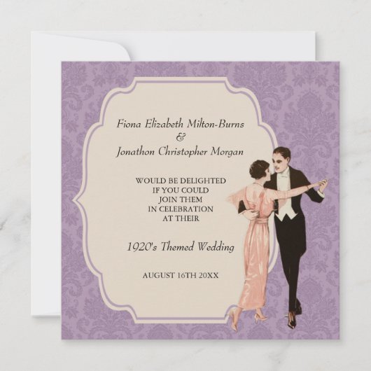 vintage Dansende Couple van Wedding 1920 Kaart (Voorkant)