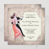 vintage Dansende Couple van Wedding 1920 Kaart (Voorkant / Achterkant)