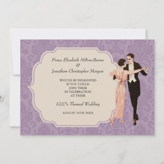 vintage Dansende Couple van Wedding 1920 Kaart (Voorkant)