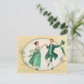 Vintage dansende St. Patrick's Day kaart (Staand voorkant)