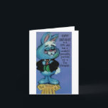 Vintage Dapper Rabbit Birthday For Son Kaart<br><div class="desc">Vintage Son birthday card.</div>