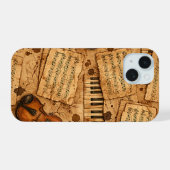 Vintage Dark Academia Esthetische Patronen iPhone 15 Case (Achterkant horizontaal)