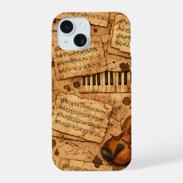 Vintage Dark Academia Esthetische Patronen iPhone 15 Case