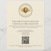 Vintage Dark Chocolate Workshop Certificate (Achterkant)