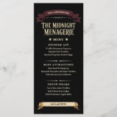 Vintage Dark Circus Halloween-feest Menu (Voorkant)